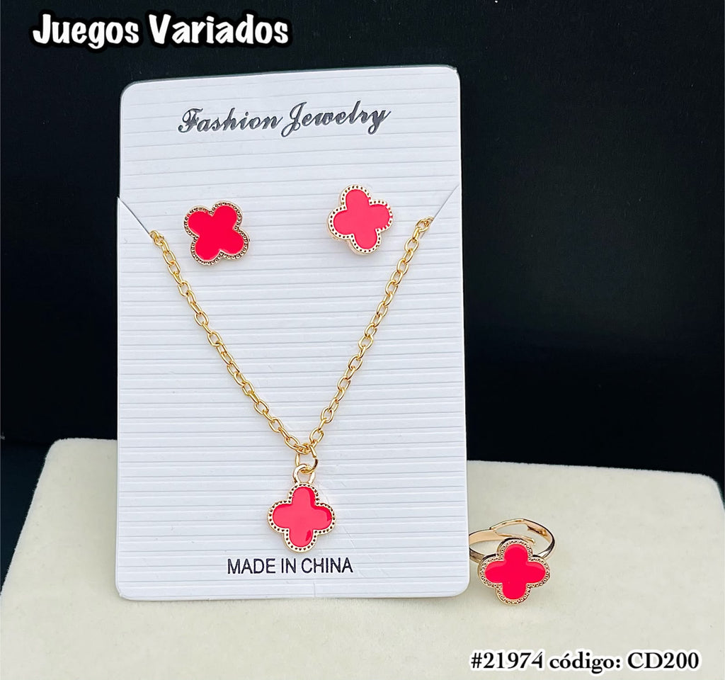 🍀 Juego Trébol con Anillo – Varios Colores