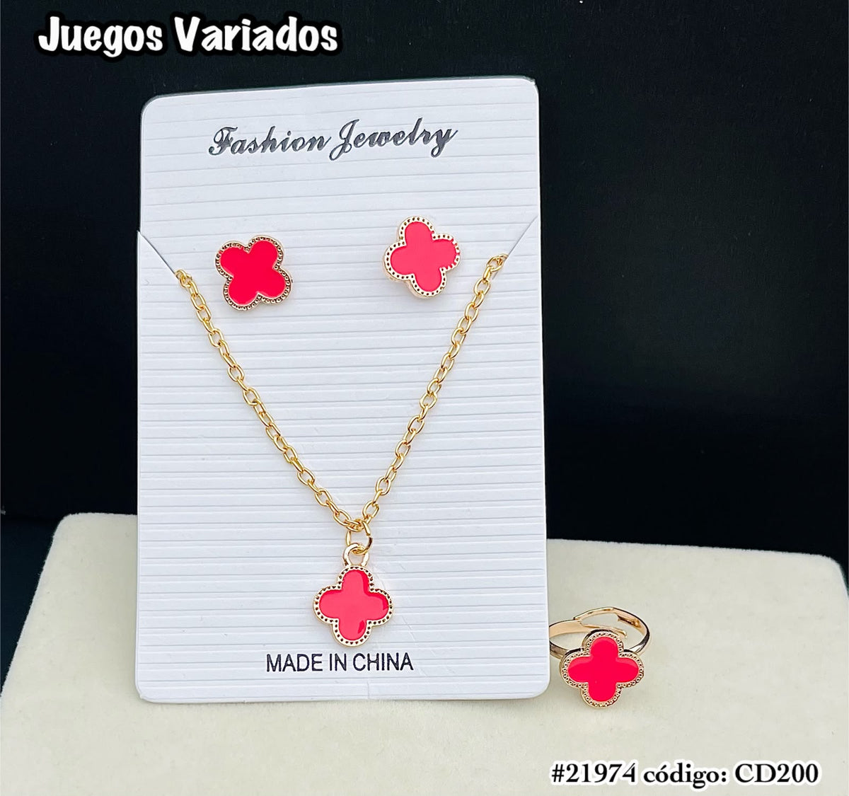 🍀 Juego Trébol con Anillo – Varios Colores