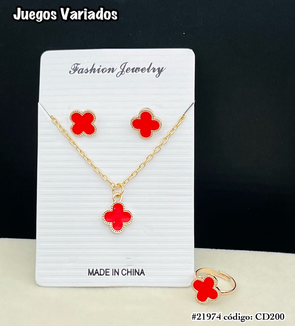 🍀 Juego Trébol con Anillo – Varios Colores